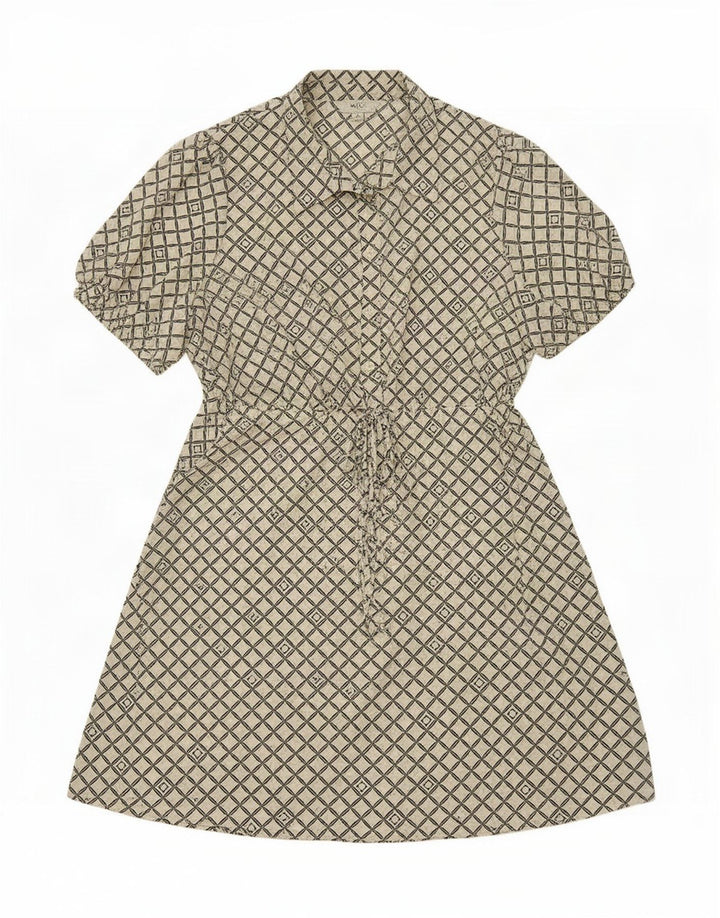 Marks & Spencer Robe trapèze pour femme UK 46 Large Blanc Géométrique Polyester