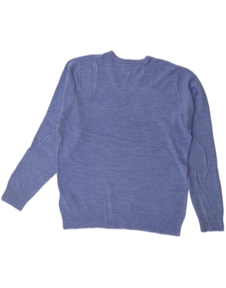 MARKS & SPENCER Pull Regular Fit Col V Homme Bleu Moyen Acrylique