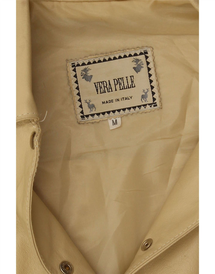 veste en cuir femme vintage cuir beige moyen