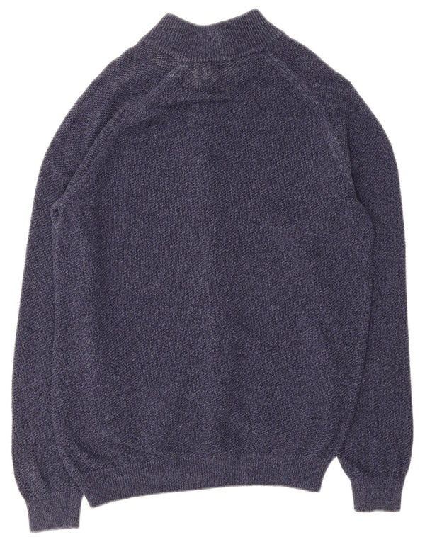Massimo Dutti Cardigan Homme Pull Large Bleu Marine Coton