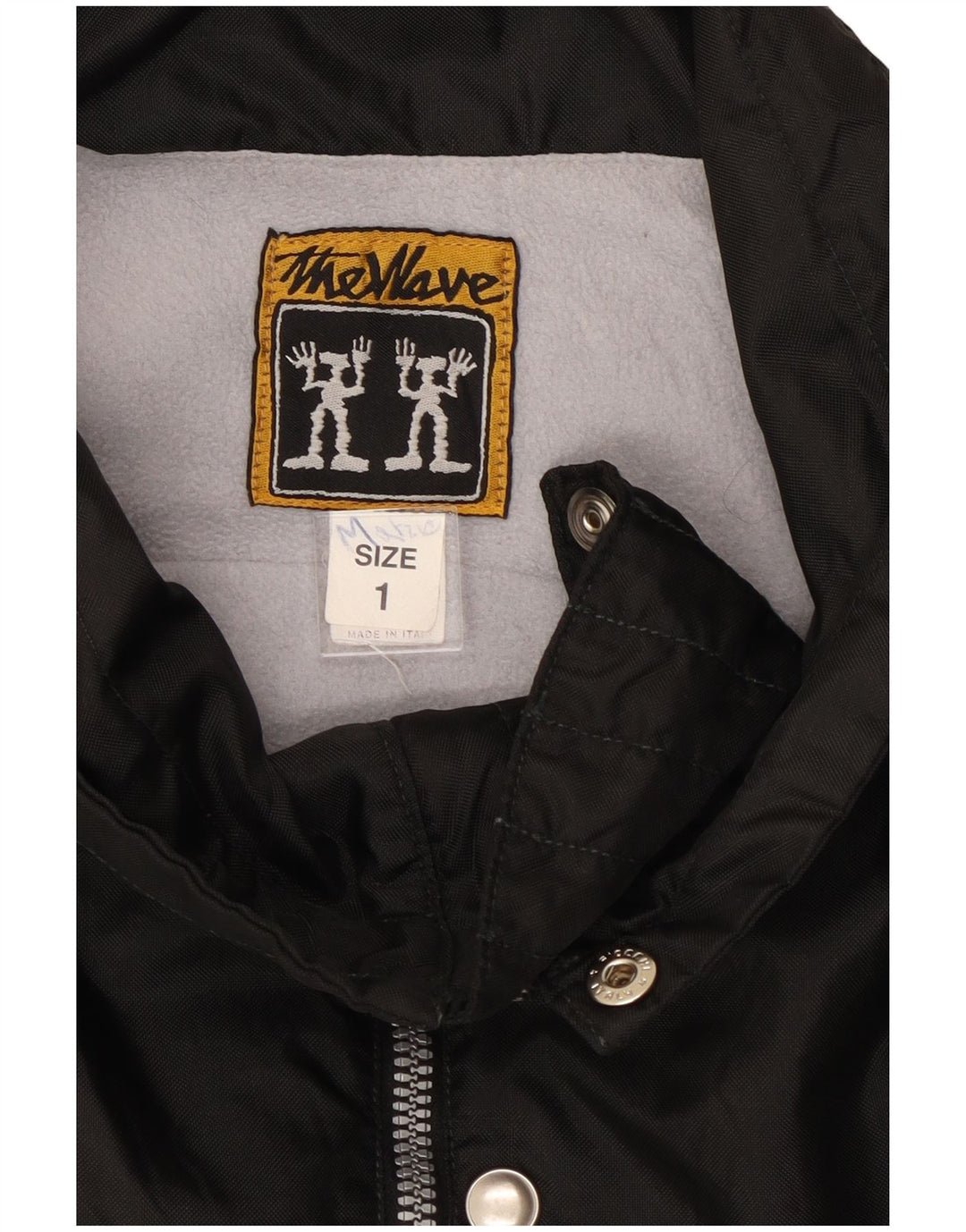 vintage Mens Graphic Coupe-vent Veste UK 40 Grand Nylon Noir