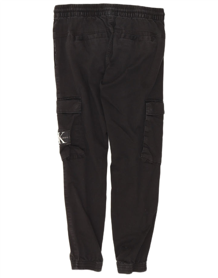 Calvin Klein Pantalon Cargo Joggers Femme Moyen W30 L28 Coton Noir