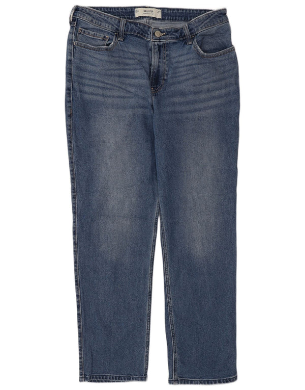 Hollister Jean droit taille haute pour femme US 14 Large W32 L30 Bleu
