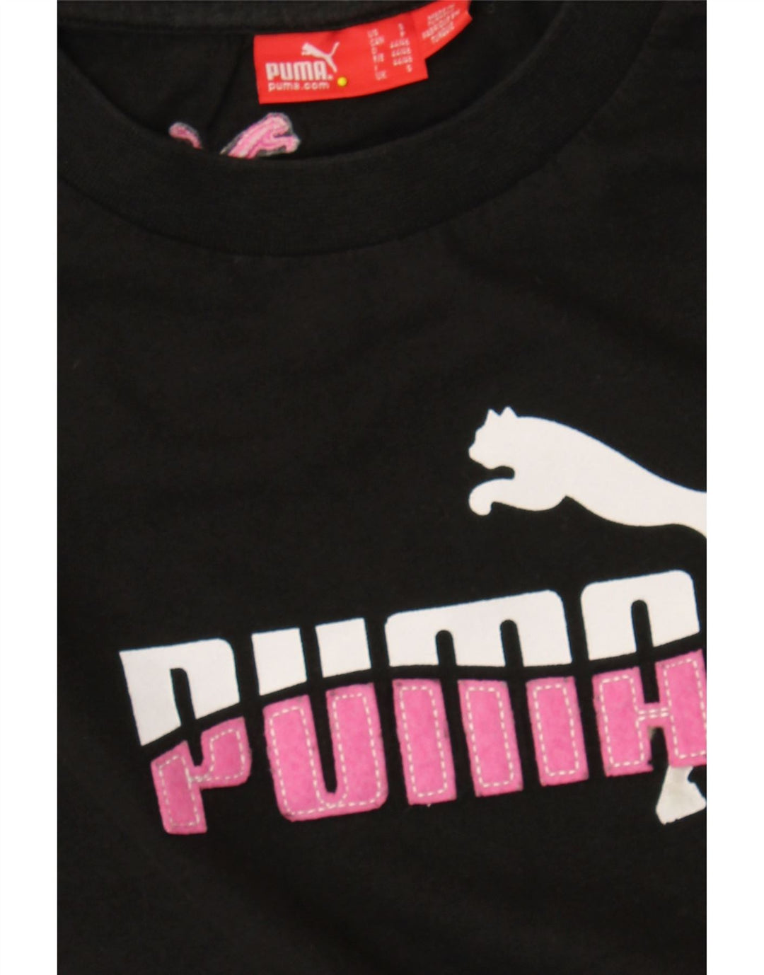 PUMA Womens Graphic Top Long Sleeve UK 10 Small Black Cotton Vintage Puma and Second-Hand Puma from Messina Hembry 