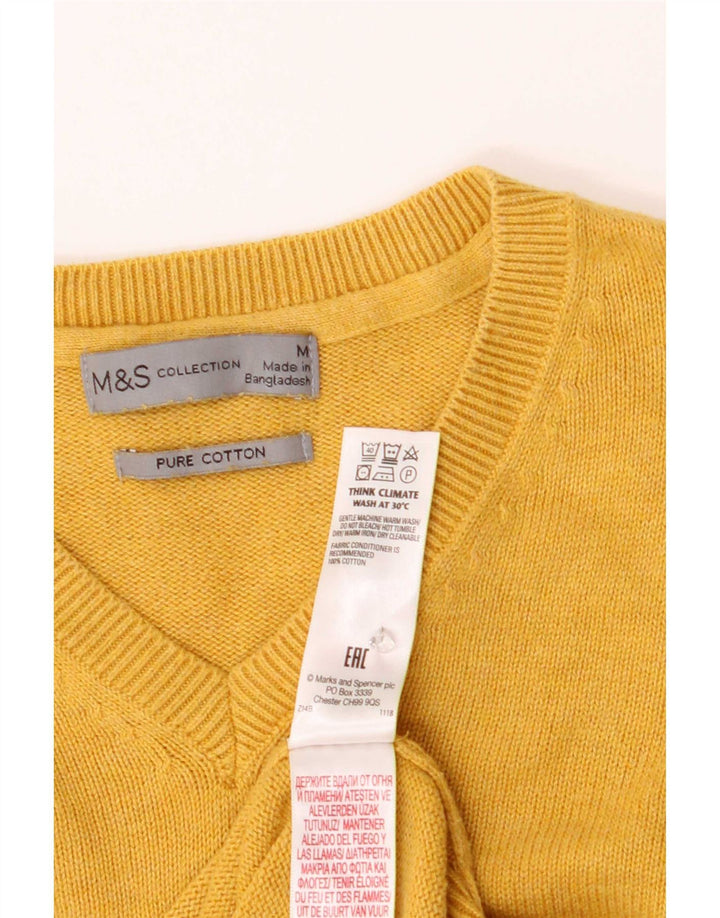 Marks & Spencer Pull Col V Homme Jaune Moyen Coton