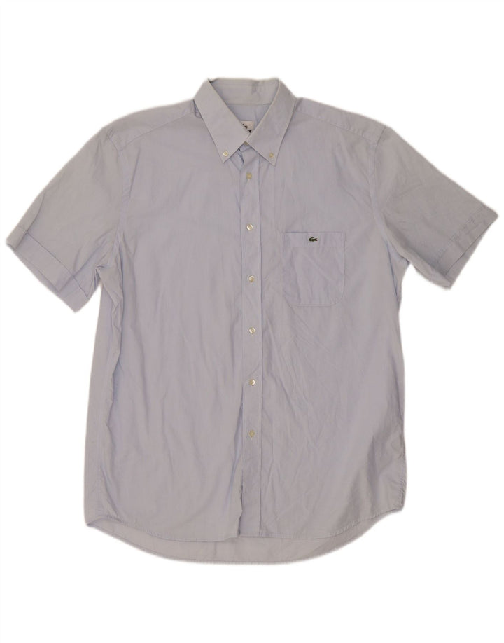 Lacoste Chemise à manches courtes homme taille 43 grand coton bleu