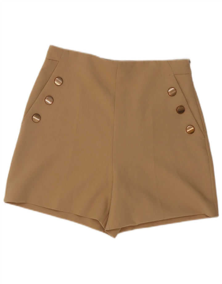 Zara Short décontracté taille haute pour femme Medium W28 Beige Polyester
