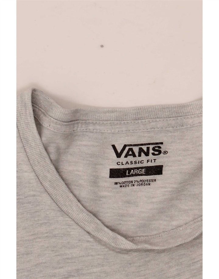 Vans T-shirt coupe classique pour hommes, grand, gris, coton