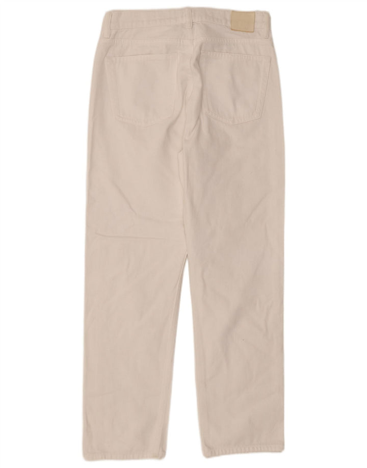 Massimo Dutti Pantalon décontracté pour femme EU 36 Small W26 L27 Coton blanc
