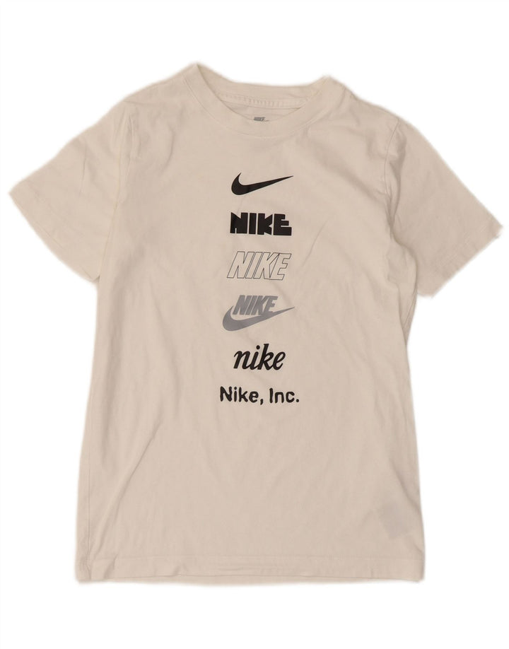 Nike Garçon Graphic T-Shirt Top 10-11 ans Coton Blanc Moyen