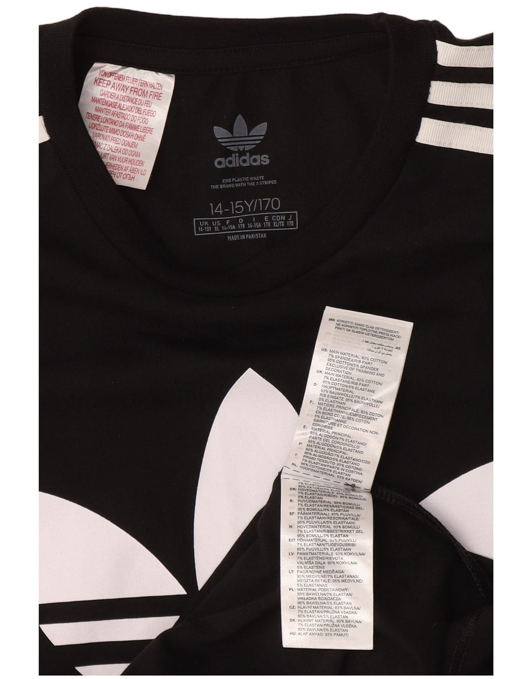 ADIDAS Robe T-Shirt Graphique Fille 14-15 ans Noir Coton