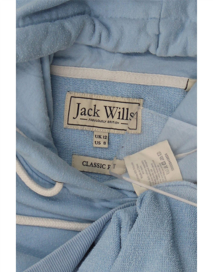 Jack Wills Pull à capuche graphique pour femme UK 12 Bleu moyen Coton