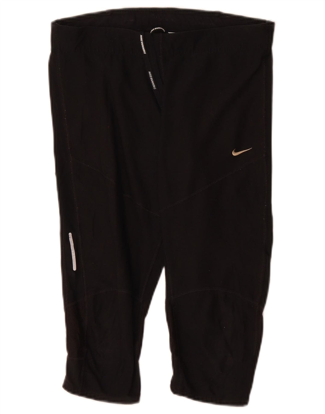 NIKE Pantalon de survêtement Dri Fit Capri pour femme UK 12 Noir Moyen Polyester