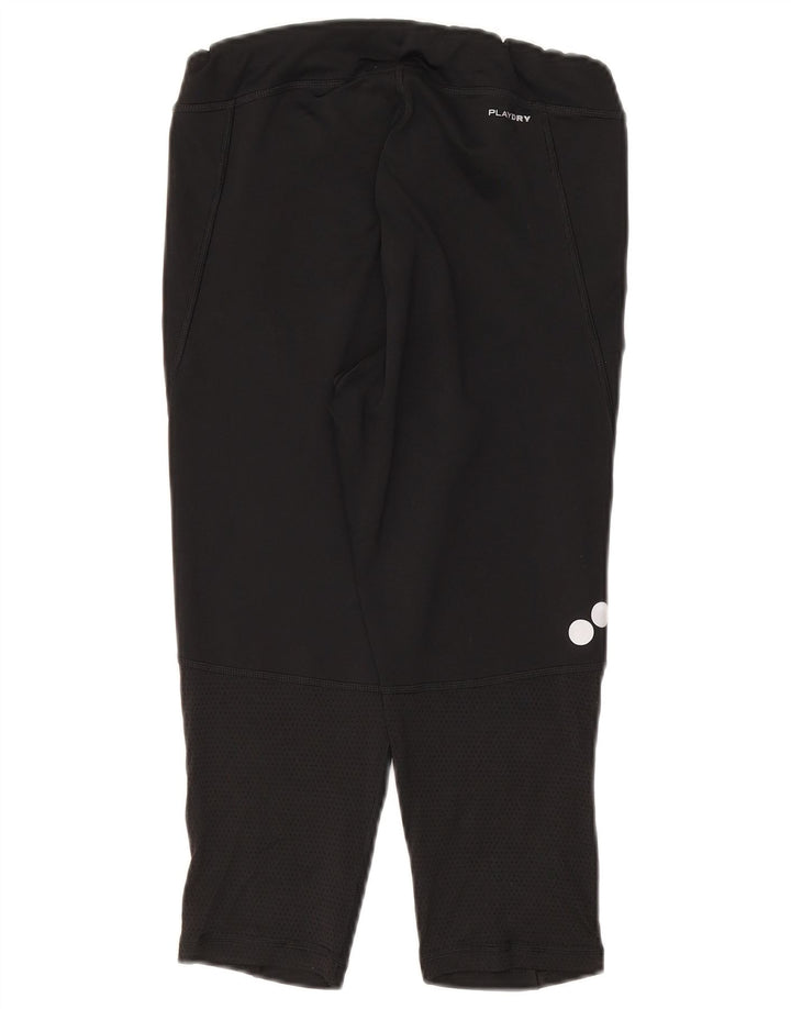 Reebok Leggings Capri Femme UK 8/10 Petit Noir Polyester