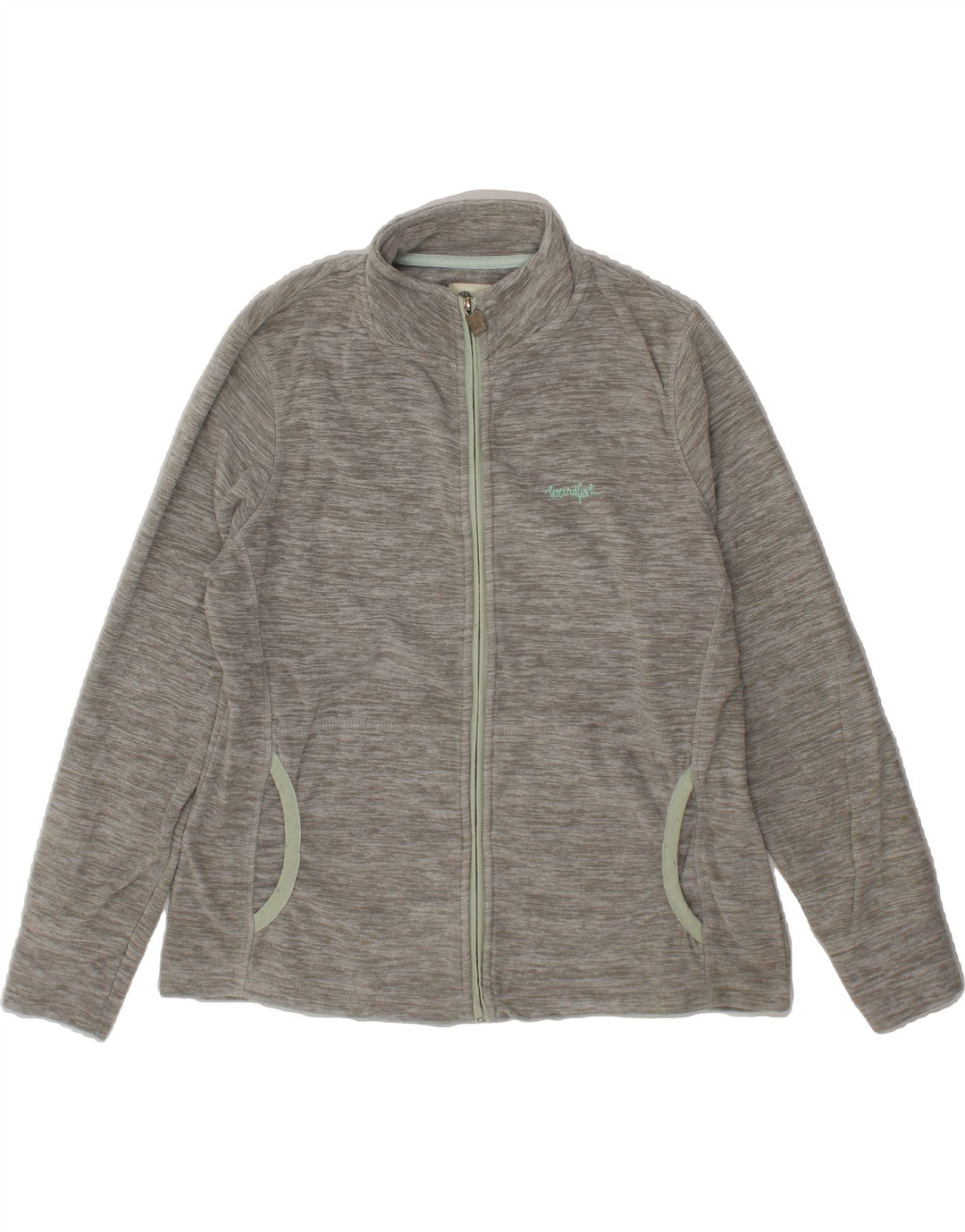 WEIRD FISH Womens Fleece Jacket UK 14 Large Grey Flecked Polyester Vintage Weird Fish and Second-Hand Weird Fish from Messina Hembry 