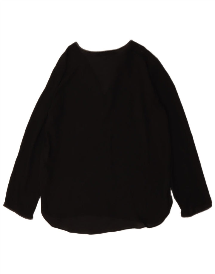 Zara Femme Top Manches Longues UK 10 Petit Noir Polyester