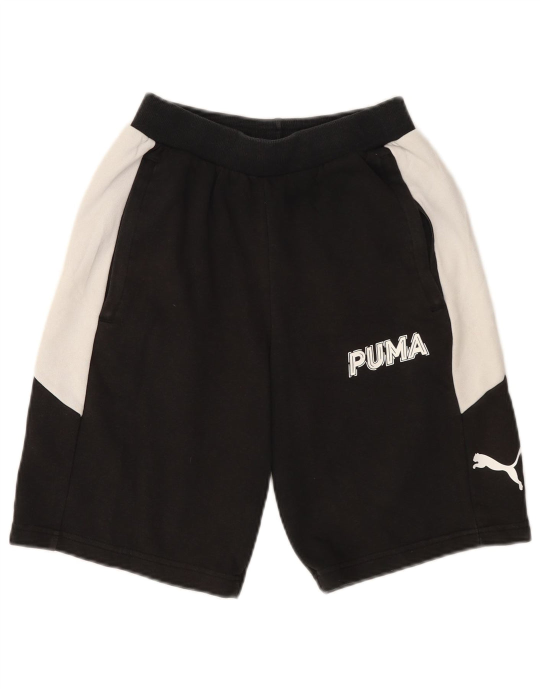 Puma Short de Sport Homme Petit Noir Colorblock Coton