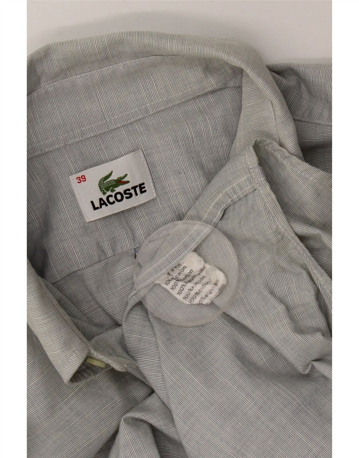 Lacoste Chemise Homme Taille 39 Coton Gris Moyen