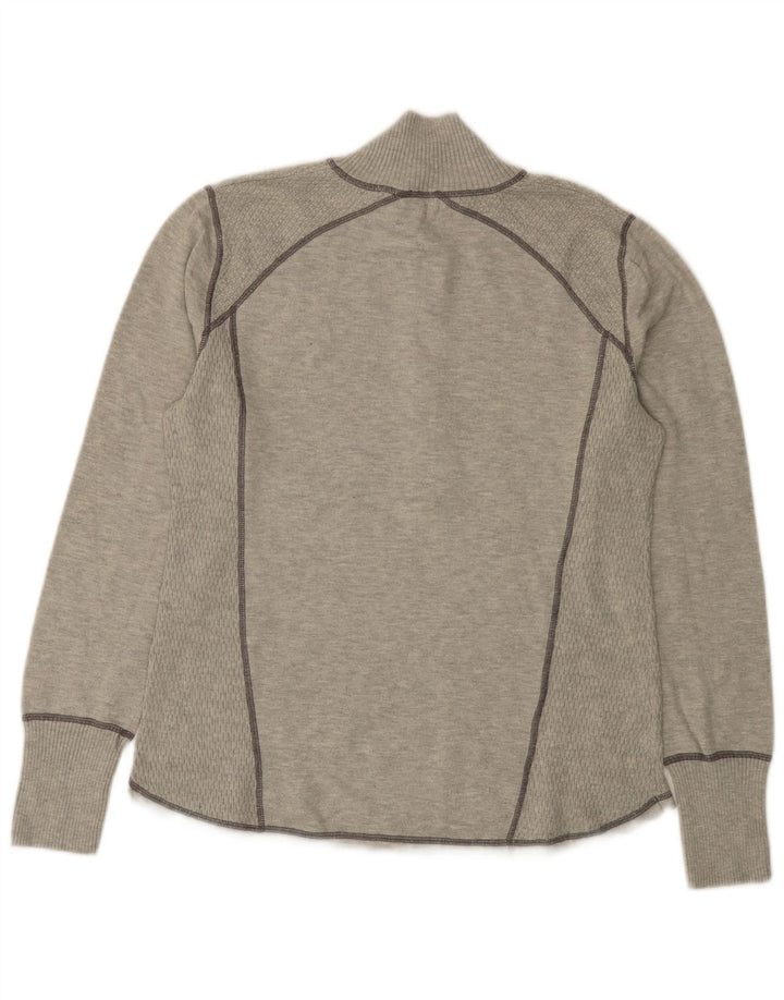 EDDIE BAUER Pull col zippé pour femme UK 18 XL Gris Polyester