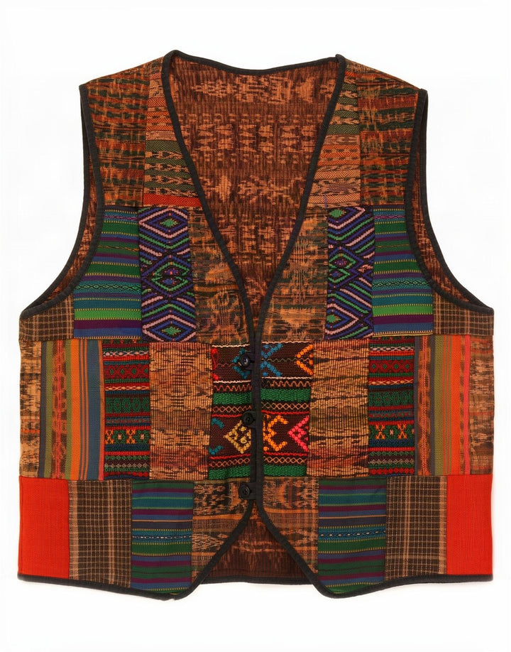 gilet homme vintage moyen patchwork multicolore