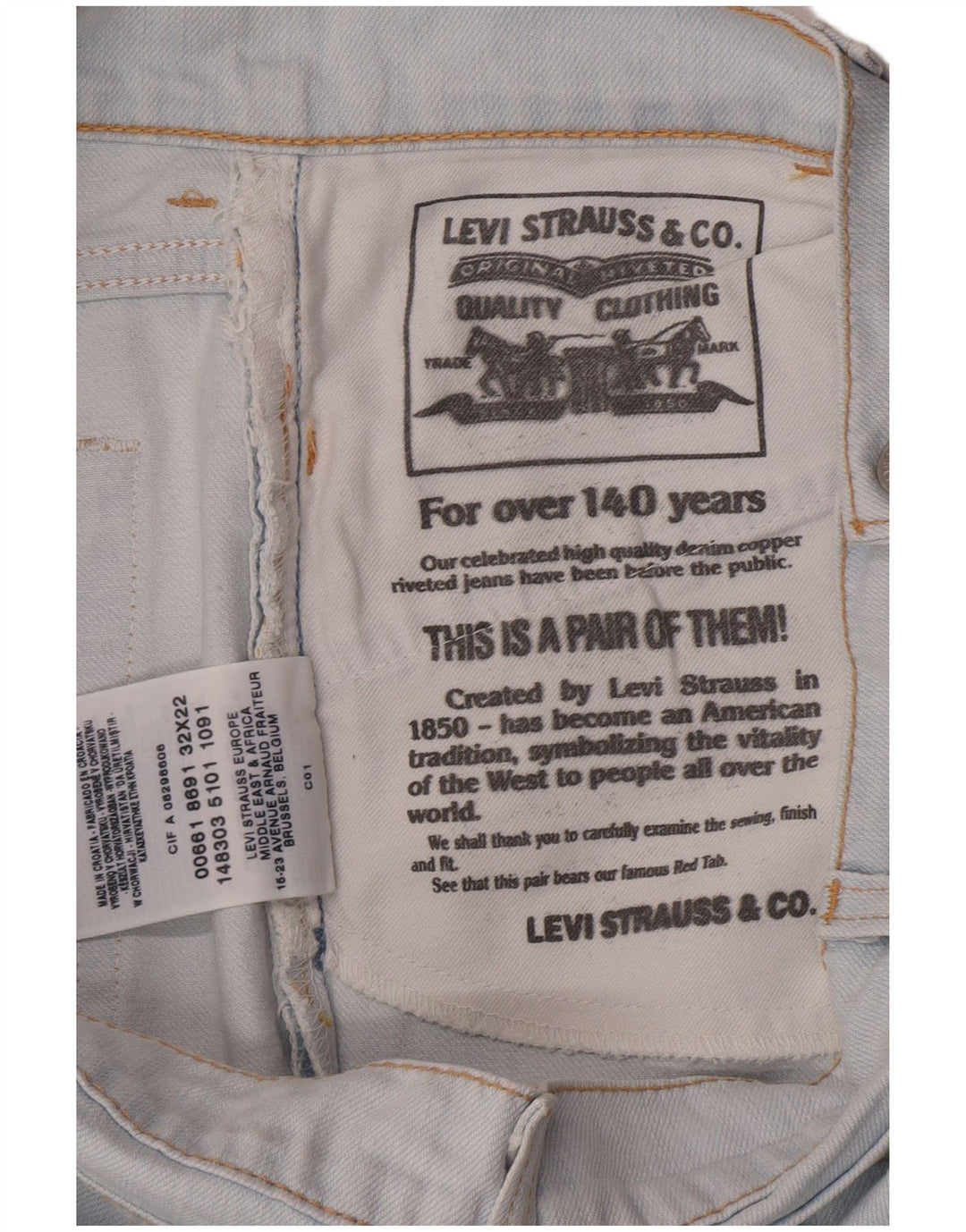 Levi's Jupe en Jean Femme W32 Large Bleu Coton