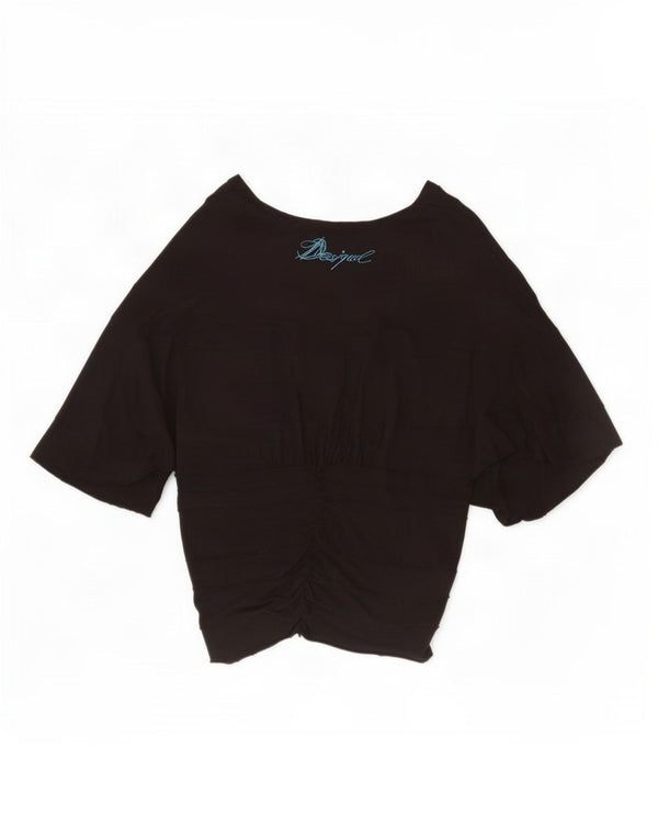 Desigual Womens Batwing Blouse Top UK 14 Large Noir Viscose