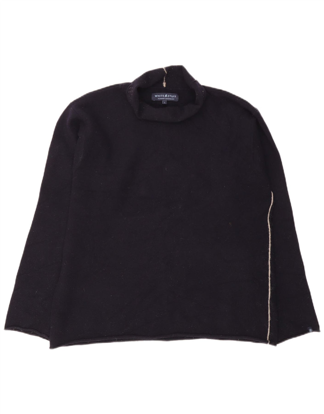 White Stuff Pull à col roulé pour femme UK 16 Large Bleu marine en laine
