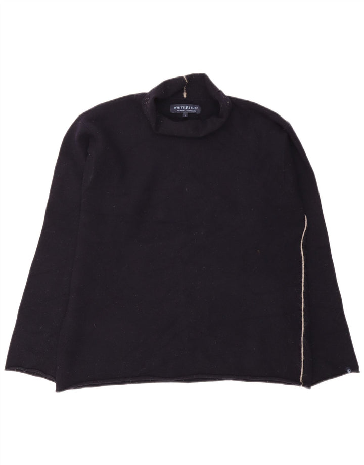 White Stuff Pull à col roulé pour femme UK 16 Large Bleu marine en laine