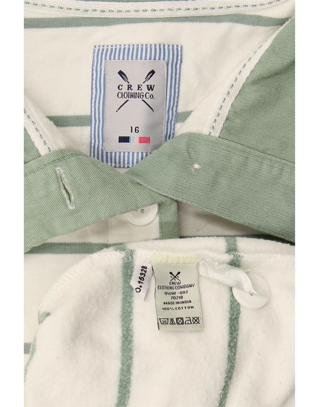 CREW CLOTHING Sweat-shirt pour femme UK 16 Grand blanc rayé