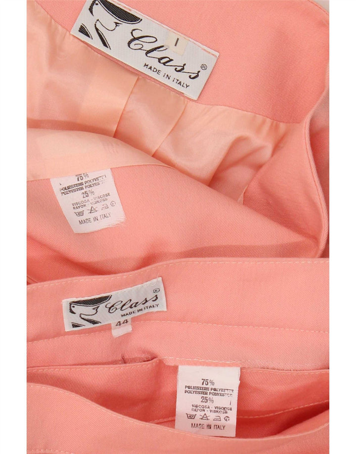 vintage Femme 2 Pièces Jupe Ensemble IT 44 Moyen W28 Rose Polyester