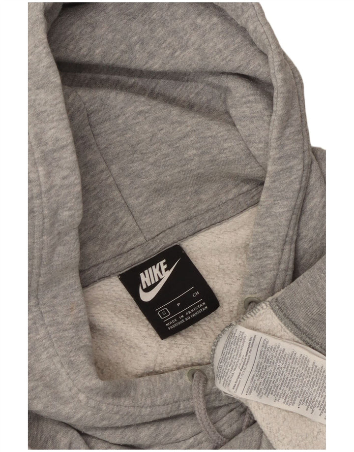 NIKE Pull à capuche surdimensionné pour femme UK 10 Petit coton moucheté gris