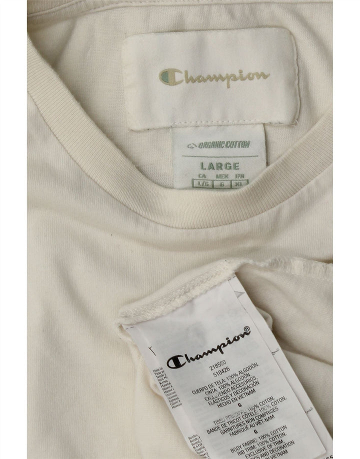 CHAMPION T-Shirt Graphique Homme Grand Blanc Coton