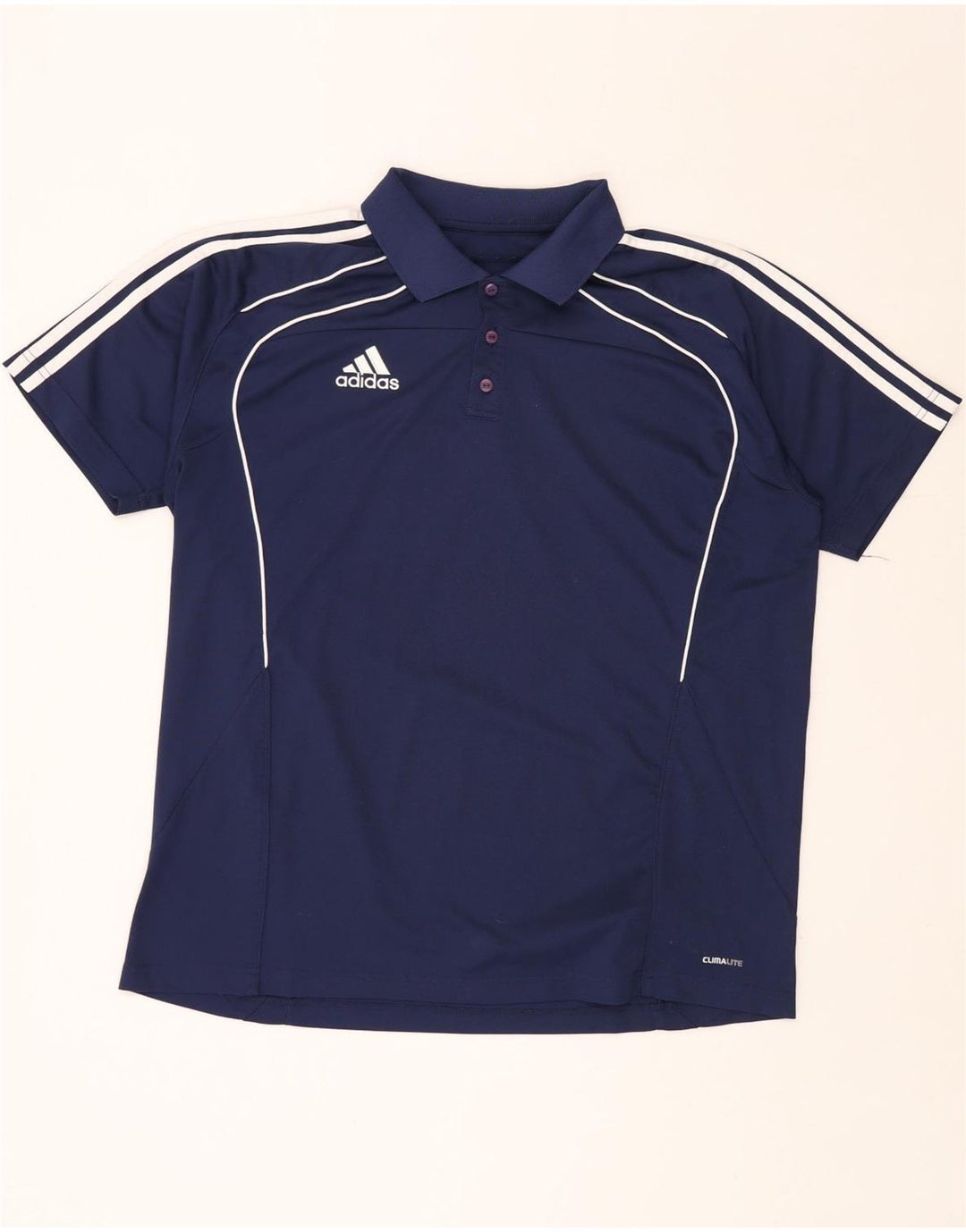 ADIDAS Polo Climalite Homme UK 46/48 XL Bleu Marine Polyester