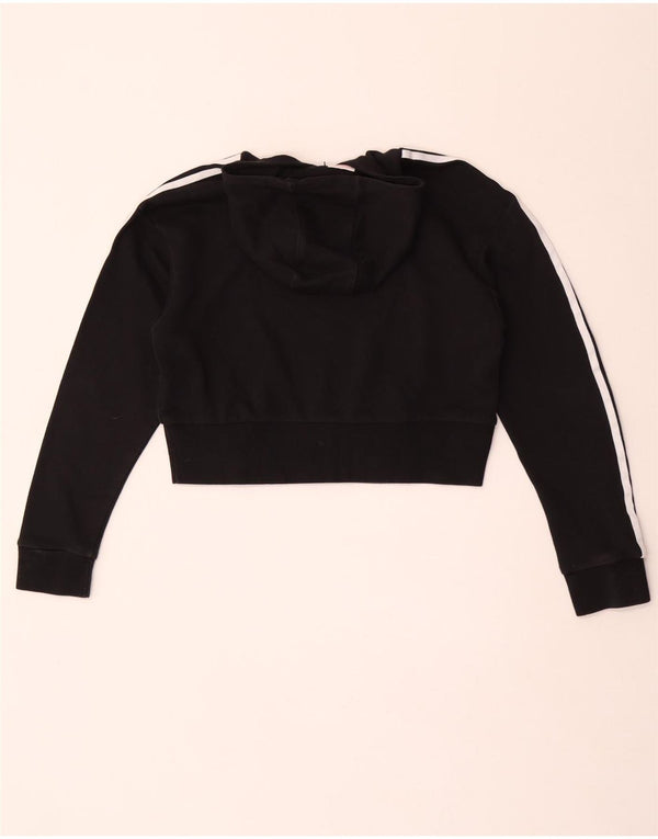 Adidas Pull à capuche graphique court pour fille 12-13 ans Noir Coton