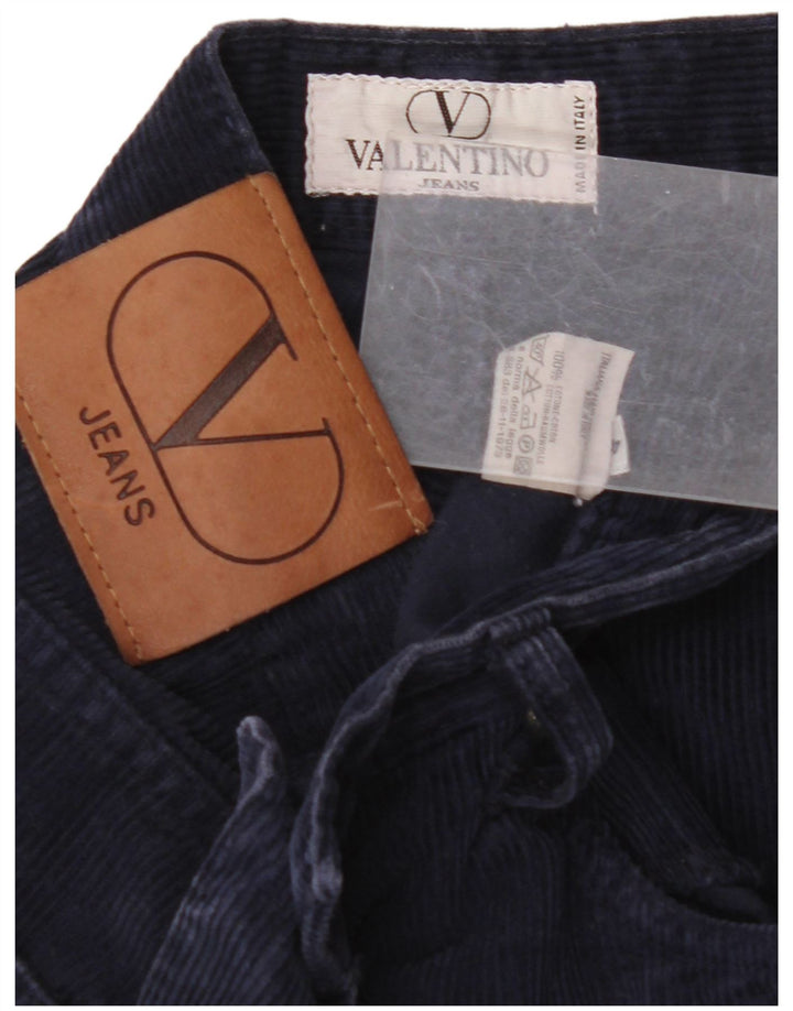 VALENTINO Pantalon Droit Velours Côtelé W40 L28 Bleu Marine Coton Homme