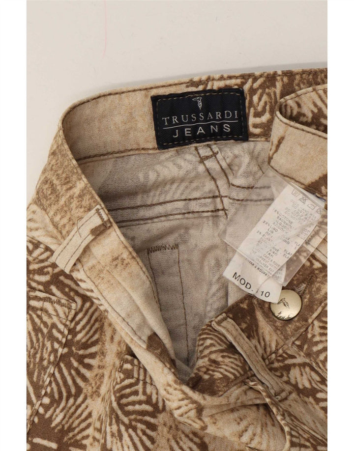 Trussardi Femme Pantalon Droit Décontracté À Motif Abstrait W26 L31 Beige