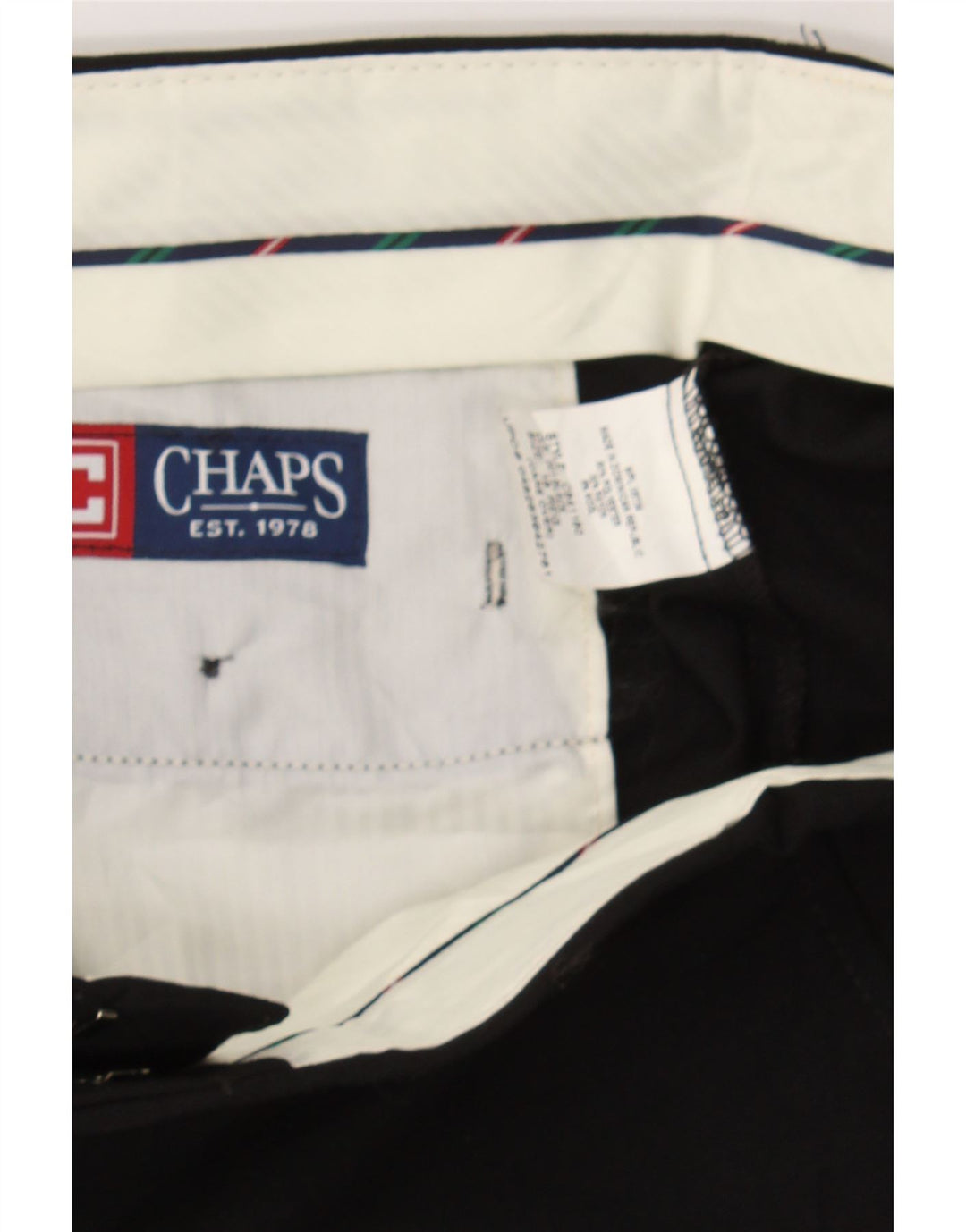 CHAPS Boys Straight Chino Trousers 15-16 Years W27 L30 Black Polyester Vintage Chaps and Second-Hand Chaps from Messina Hembry 