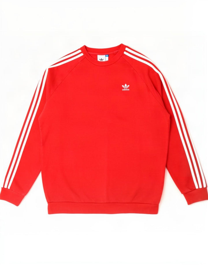 Adidas Sweat-shirt pour homme en coton rouge moyen