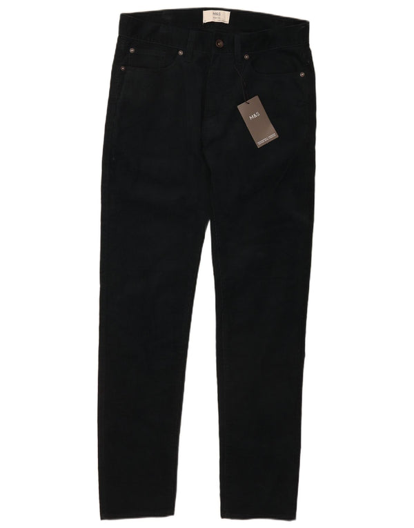 Marks & Spencer Pantalon slim en velours côtelé pour homme W32 L33 Bleu marine en coton