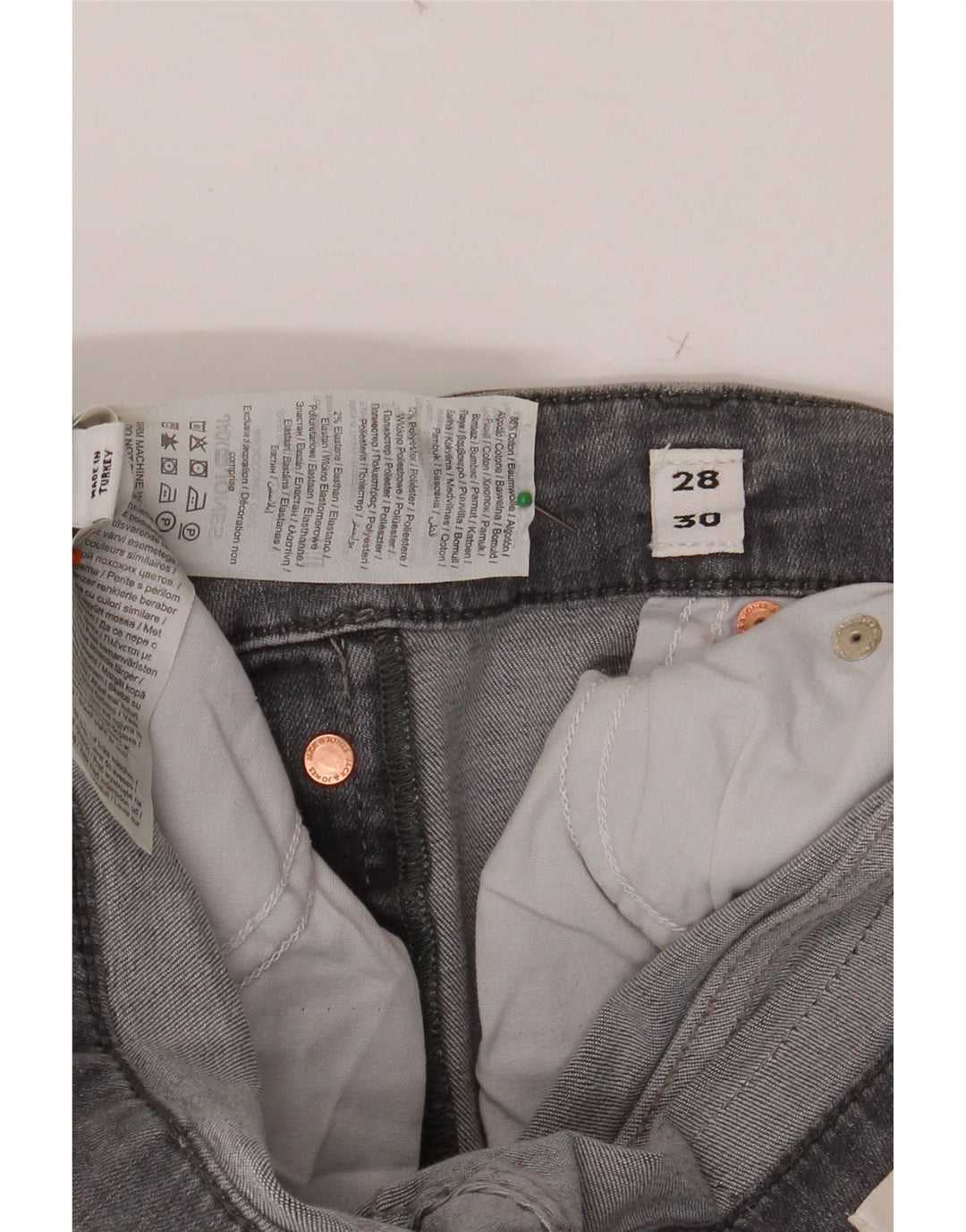 JACK & JONES Jean Slim Homme W28 L30 Gris Coton