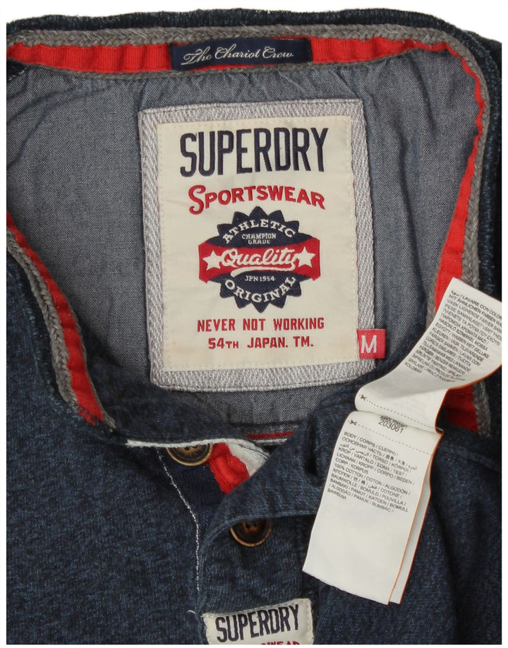 Superdry Haut à manches longues en coton moucheté bleu marine moyen