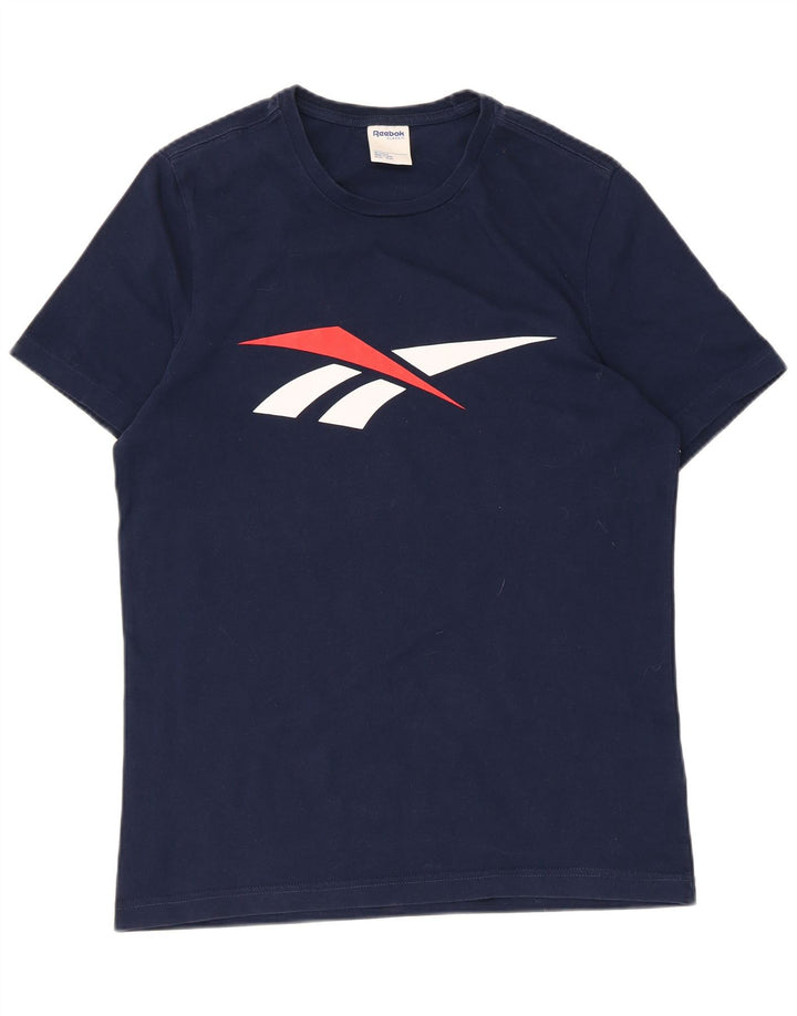 Reebok T-Shirt Graphic Homme Bleu Marine Moyen Coton