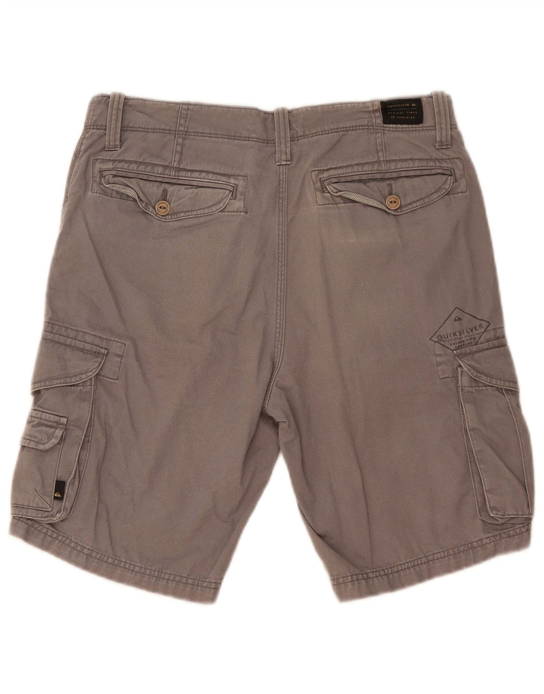 Quiksilver Short cargo homme coupe droite W30 coton gris moyen