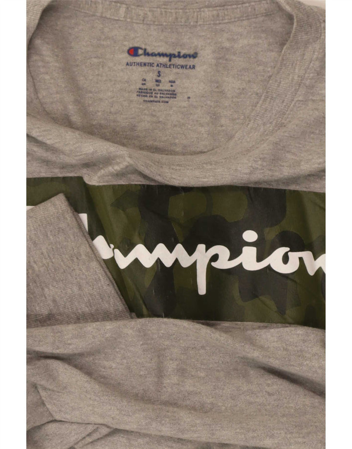 Champion Haut graphique à manches longues pour hommes, petit gris