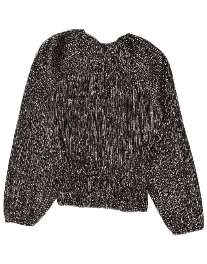 ZARA Femme Chemisier surdimensionné à manches longues UK 10 Petit Noir Rayé