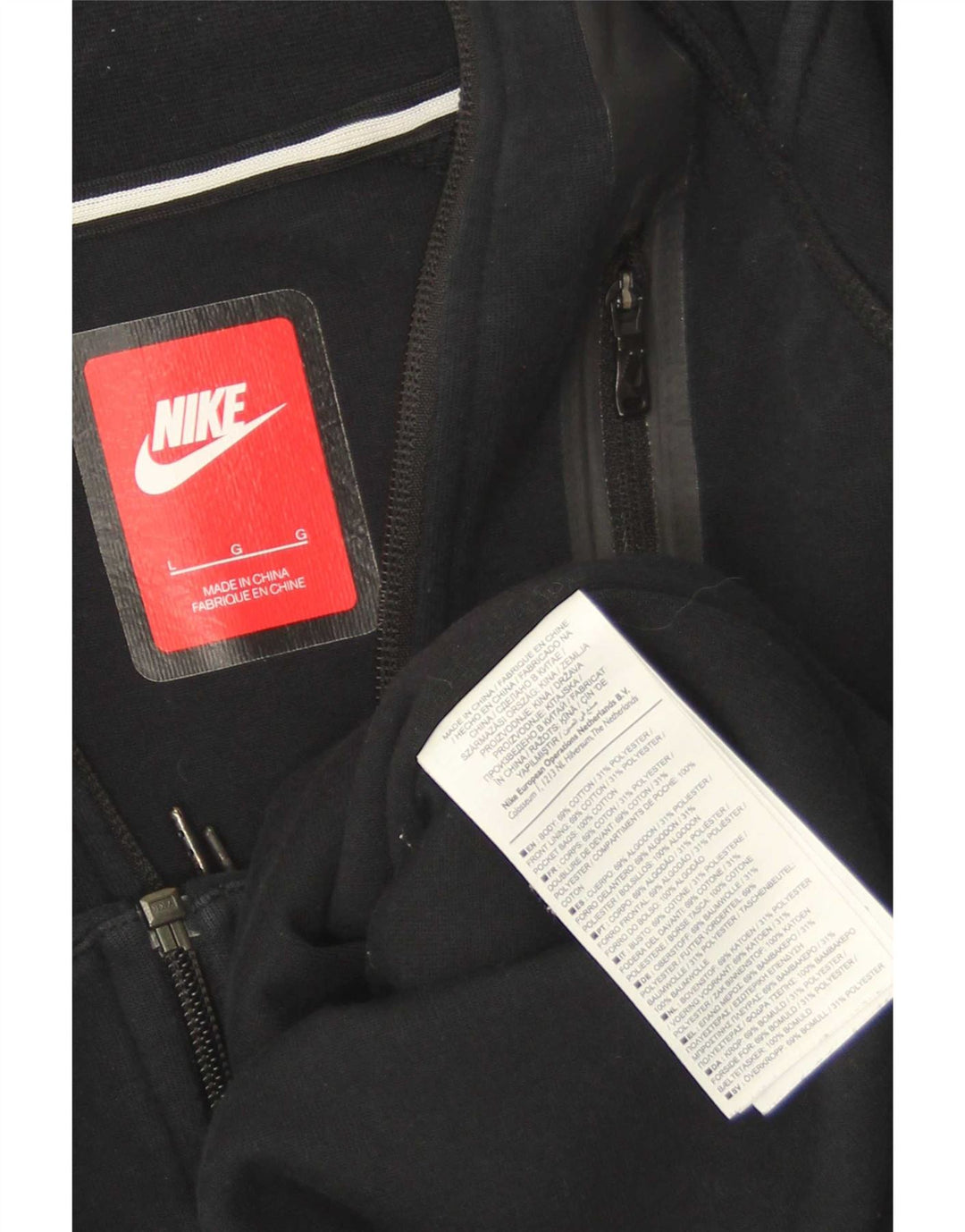 Nike Veste de survêtement pour femme UK 14 Large Noir Coton