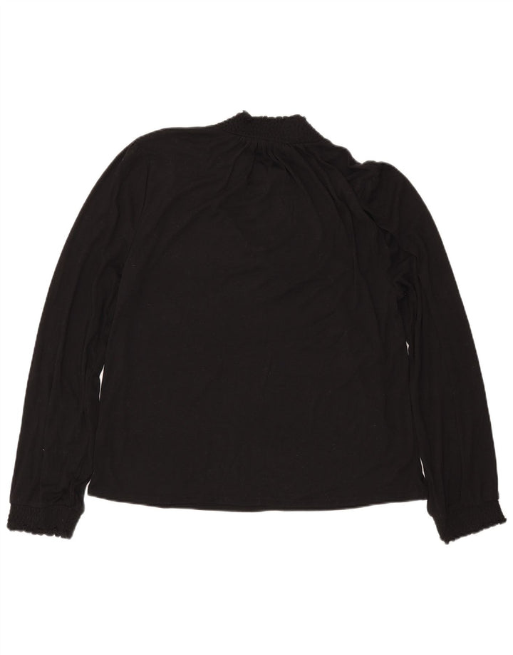 J. CREW Chemisier à manches longues pour femme UK 16 Large Noir Polyester