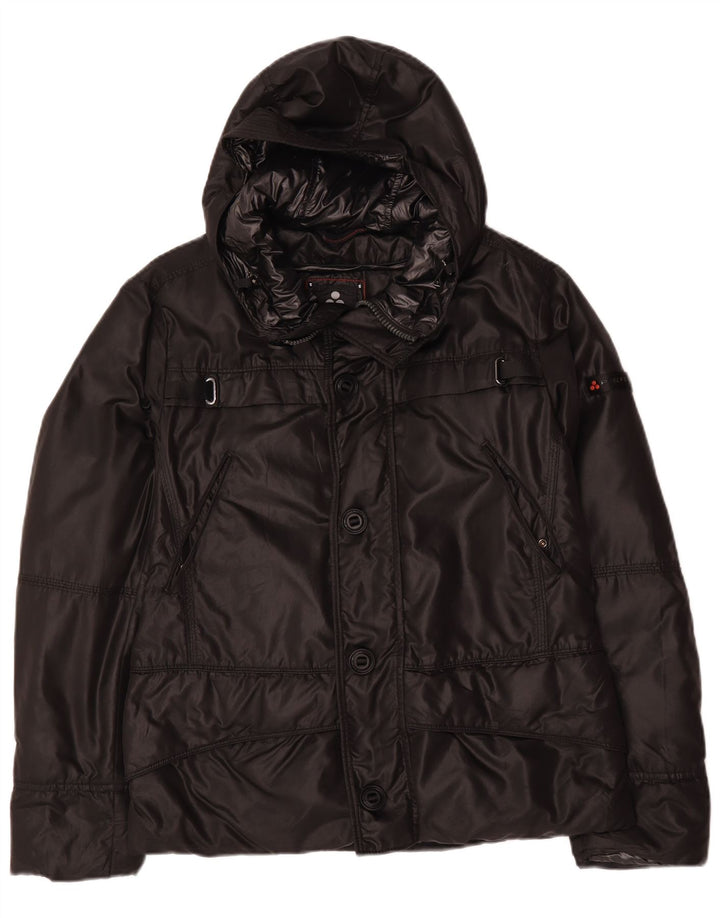 PEUTEREY Veste matelassée à capuche pour homme UK 38 Medium Noir Polyamide