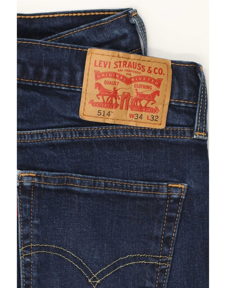Levi's Jean 514 Straight Homme Bleu Marine W34 L32 Coton