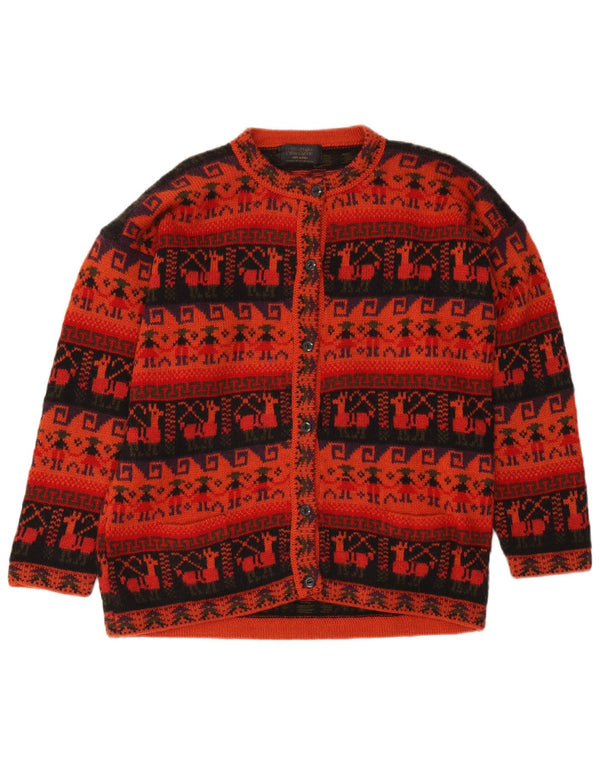 Artesanias Cardigan pour femme UK 16 Grand rouge Fair Isle Aztèque